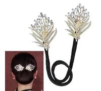 Peacock Hair Bun Maker, Rhinestone Flower Hairstyle Shaper Accessories for Women, Hair Piece Twister, Curler, Hair Pins for Effortless Updos for Long Thick Hair