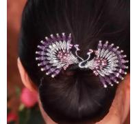 Peacock Hair Curler Hairpin,Lazy Hair Curler,Ladies Hair Bun Shaper,Elegant Twist Hairpin,Hair Bun Maker Twister for Long Thick Hair (A4)