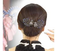 Peacock Hair Curler Hairpin, Peacock Hair Accessories Wings Elegant Hair Bun Maker, Elegant Twist Hairpin For Long Thick Hair,Tool To Fix The Ball Head (C, Medium)
