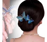 Peacock Hair Curler Hairpin, Peacock Hair Accessories Wings Elegant Hair Bun Maker, Elegant Twist Hairpin For Long Thick Hair,Tool To Fix The Ball Head (E, Medium)
