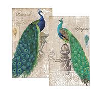 Peacock Hand Towels for Bathroom Vintage Elegant Teal Blue Peacocks Exotic Animal Farmhouse Soft Absorbent Decorative Small Bath Towel Kitchen Dish Guest Towel for Spa,Gym 15.7"x27.5"