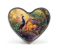 Peacock Heart Badge Funny Lapel Pins Personalized Button Brooch Pin for Clothing Bag Accessories