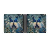 Peacock Heaven Leather Wallet with 12 Card Holder
