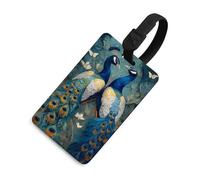 Peacock Heaven Luggage Tag for Suitcases Travel Baggage Identify Labels Privacy Protection Essentials for Women Men One Size