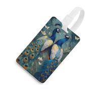 Peacock Heaven Luggage Tag for Suitcases Travel Baggage Identify Labels Privacy Protection Essentials for Women Men One Size