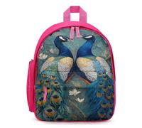 Peacock Heaven Simple Small Capacity Backpack with One Side Pockets Casual Daypack for Men Women