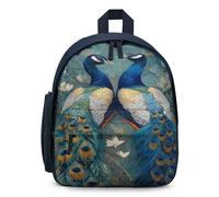 Peacock Heaven Simple Small Capacity Backpack with One Side Pockets Casual Daypack for Men Women