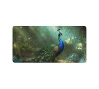 Peacock in Forest Mouse Pad, Non-Slip Rubber Desk Mat with Stitched Edge, Large Mouse Pad for Keyboard, Laptop, Office & Home Decor, 30x60cm