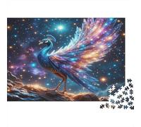 Peacock in Starlight 1000 Pieces Jigsaw Puzzle Cosmic Art Relaxing Focus & Concentration Thick Cardboard for Kids Ages 14+ 70x50cm/1000pcs