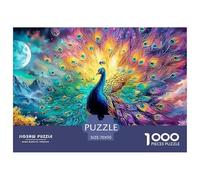 Peacock Jigsaw Puzzles for Adult The Impossible Challenge 1000 Pieces Difficult Hard Jigsaw Puzzles for Man And Woman with Letters on Back 70x50cm/1000pcs