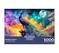 Peacock Jigsaw Puzzles for Adult The Impossible Challenge 1000 Pieces Difficult Hard Jigsaw Puzzles for Man And Woman with Letters on Back 38x26cm/1000pcs