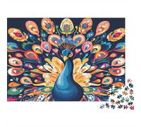 Peacock Jigsaw Puzzles Modern European And American Style Challenge Toy Educational Games Home Decoration for Adults& Teenager Age 14 Years Up 1000pcs (75x50cm)