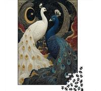 Peacock Jigsaw Puzzles Night Sky Moon Challenge Toy Educational Games Home Decoration for Adults& Teenager Age 14 Years Up 38x26cm/1000pcs