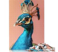 Peacock King Puzzle for Adults 500 Pieces Wood Puzzles Home Educational Games DIY Toys 500pcs (52x38cm)