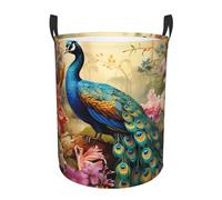 Peacock Laundry Basket Hamper Large Kids Storage Basket Toy Organizer Bins For College Dorms, Boys Girls Baby Bedroom,Bathroom