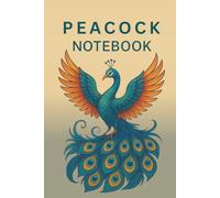 Peacock Lined Notebook: Black & White Interior • First page for name • Lined pages with subtle peacock-feather watermark