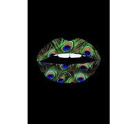 Peacock Lips - Animal Print - Notebook: 6x9 Dotgrid 120 Pages Paper Journal • Manuscript • Planner • Scratchbook • Diary Wildlife Bird Kisses Peacocks ... Kissing Feathers Lip for School or College