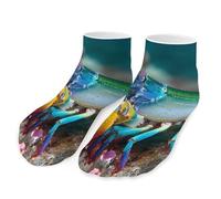 Peacock Mantis Shrimp Men's Ankle Low Socks 1 Pair No Show Sock Low-Cut Athletic Socks for Women