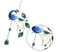 Peacock Metal Wind Chime Hanging Pendant for Garden and Home Blue