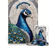 Peacock Mosaic Art 1000 Piece Jigsaw Puzzles for Teenagers Memory Gain Stress Free Design Assembly Heartfelt Gift (50x75cm)