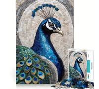 Peacock Mosaic Art 1000 Piece Jigsaw Puzzles for Teenagers Memory Gain Stress Free Design Assembly Heartfelt Gift (50x75cm)