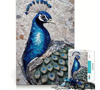 Peacock Mosaic Art Jigsaw Puzzles for Adults 1000 Pieces Logic Sense Toy Relaxing Fun Smooth Edge (38x52cm)