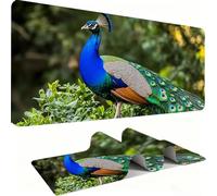 Peacock Mouse Pad 900x400mm, Gaming Accessories Mouse Mat - Mousepad with Non-Slip Base and Stitched Edge Compatible with Laser and Optical Mice Table Pad for Gaming Office Work Animal j0zj-524