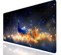Peacock Mouse Pad Large XXL 800x400x3mm, Animal Mouse Mat With Stitched Edges, Waterproof Desk Accessories Mousepad Improved Precision And Speed, Desk Mat Non-Slip Rubber Base for Office GKuk-2987