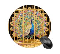 Peacock Mouse Pad Round Laptop Mouse Mat Cute Computer Mousepad Keyboard Pad Non-Slip Desk Pads for Gaming Office Work Home
