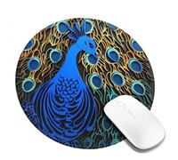 Peacock Mouse Pad Waterproof Gaming Mousepad with Non-Slip Rubber Base Round Computer Mouse Mat for Office Latop Mousepads Washable Cloth Desk Pad 8 x 8 in