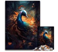 Peacock Mythological 1000Piece Jigsaw Puzzle Wooden Jigsaw Puzzles for Adults Challenging Brain Teaser for Teenagers Family Game Night Fun 1000 PCS(75x50cm)