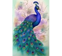 Peacock Notebook: Beautiful Watercolor Peacock Journal Diary Size 6"x 9", 120 College Ruled Pages, Amazing Gift