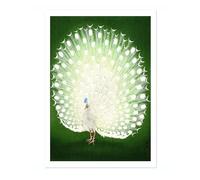 Peacock Ohara Koson Poster, Japanese Woodblock Ukiyo-E Print, Vintage Bird Art Picture Animal Painting Wall Art Exhibition, Japan Birds Home Decor, A4 (Print Only) - 29.7x21cm