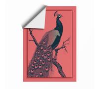 Peacock on Branch Japandi Unframed Wall Art Print A1 (84.1×59.4cm), Wall Decor for Living Room, Bedroom, Office & Home, Art Gift
