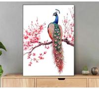Peacock Paint by Numbers for Adults with Frame 60x80cm Adult Paint by Numbers Plant Oil Painting DIY Art Craft Kit with Brushes and Acrylic Pigment for Home Bedroom Wall Decor, Gifts for Women LyZ-983