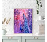 Peacock Paint by Numbers for Adults with Frame, Large Paint by Number Canvas Kits, DIY Color Oil Painting Acrylic Paints with Brushes, Hobbies for Adults Women, Home Wall Decor Gifts 90x120cm J8-61