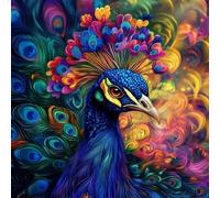 Peacock Paint by Numbers for Children Fantasy Paint by Number Canvas 60X60CM, DIY Acrylic Oil Paintngs Adults Beginners Art Craft Kits with 3 Brushes and Acrylic Pigment, Home Decor, Gifts for Women