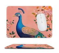 Peacock Painting Trendy Gaming Mouse Pad Rubber Base Non-Slip Large Desk Mat Home Office 7.9"x9.4"
