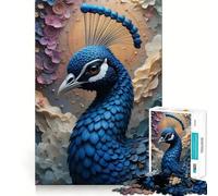 Peacock Paper Art Jigsaw Puzzles for Adults 1000 Pieces Mind Skill Toy Slow Enjoy Design Assembly Lovely Gift (38x52cm)