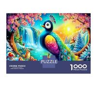 Peacock Paradise Thick Cardboard Bird Jungle Jigsaw Puzzle Bundle Family Puzzle Lovers Stress Relief Puzzle for Senior Enthusiasts 52x38cm/1000pcs