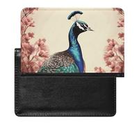 Peacock Passport Holder for Men, PU Leather Passport Cover with Card Slot, Waterproof Passport Protector for Travel, Wallet Protector Case for Women