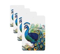 Peacock Pattern Car Air Fresheners Cards Set of 4 Pieces,Long-Lasting Car Aromatherapy Tablets Hanging Scented Cards for Wardrobe Bathroom Rearview Mirror Hanging Ornament