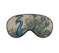 Peacock Pattern Eye Mask for Women & Men, Breathable & Adjustable Eye Cover, Ultra Soft Sleep Mask, Lightweight Travel Blindfold for Airplane, Nap, Night Sleeping
