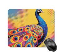 Peacock Pattern Mouse Pad Square Mice Mat Waterproof Computer Mousepad with Non-Slip Rubber Base Wireless Mice Pad for Laptop Office Home Personalized Gaming Mousepad 20 * 25cm