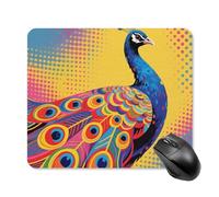 Peacock Pattern Mouse Pad Square Mice Mat Waterproof Computer Mousepad with Non-Slip Rubber Base Wireless Mice Pad for Laptop Office Home Personalized Gaming Mousepad 25 * 30cm