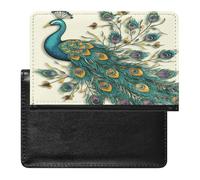 Peacock Pattern Passport Holder with Card Slots Portable Passport Cover Compact Waterproof Passports Protector