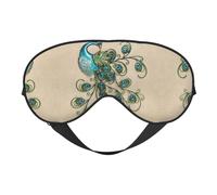Peacock Pattern Sleep Eye Mask Smooth Soft Adjustable Shading Blindfold Eye Mask for Rest Travel