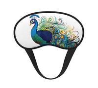 Peacock Pattern Sleep Mask for Side Sleeper, Blackout Eye Mask for Women Men, Zero Pressure Sleeping Masks Soft Breathable Eye Cover Comfortable Blindfold Eyeshade for Night Sleep