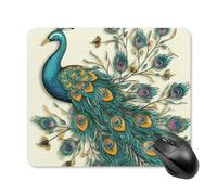 Peacock Pattern Square Mouse Pads Non-Slip Rubber Base Mouse Mat Cute Mousepad Funny Computer Desk Accessories for Office Home Gaming Work 25 * 30cm