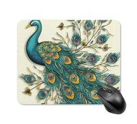 Peacock Pattern Square Mouse Pads Non-Slip Rubber Base Mouse Mat Cute Mousepad Funny Computer Desk Accessories for Office Home Gaming Work 20 * 25cm